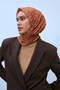 Soft Cotton Scarf Orange Tile Geometric Patterned Light Textured 90X90 - 5