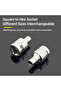 3 1/4" 3/8” 1/2” Square Drive To 1/4" Hex Shank Socket Adapter Converter Quick Change Bits Holder R. - 2