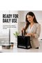 PVC Carry Tote Bag with Zipper, Lightweight Bag for Lunch and Daily Use, Black, 24 x 24 x 12 cm - 2