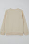 Girl's Sweatshirt with Bow Print and Embroidered Text, Ages 6-12, Cream - 4