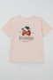 Girl's Short Sleeve T-Shirt Strawberry Garden Back Print Detailed 9-14 Years Old, Powder - 5
