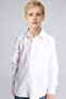 Polo Collar Oxford Long Sleeve Basic Plain White School Shirt Boy T8854A621Au