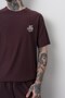 Men's Not Today Written T-Shirt Pants Set Burgundy - 5