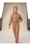 Girl's Gold Button Detailed Double Fabric Long Sleeve Blouse and Trousers 2-Piece Set - 3