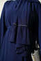 Women's Hijab Abaya Ferace Long Dress with Sapphire Stone Ruffle Detail and Shawl and Belt as a Gift - 5