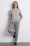 Women's Comfort Fit Basic Gray Loose T-Shirt - 5
