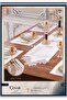 Çınar Linen Dinner Set Table Set for 6 People 7 Piece Supla Runner Set Cream - 2