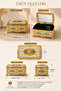 Gold Plated Rose Patterned Mirrored Jewelry Box - 4