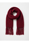 Large Size Soft Boucle Knitted Scarf Women's Burgundy