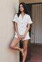 Women's Loose White Pajama Set with Stretchy Shorts - 4