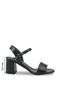 Black Heeled Sandals Ankle Strap Thick Heeled Evening Dress Wedding Stylish Women's Shoes - 2