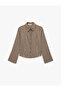 Viscose Fabric Buttoned Classic Collar Long Sleeve Slim Fit Striped Shirt - 5