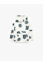 Cotton Printed Embossed Long Sleeve Hooded Oversize Sweatshirt - 3