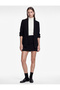 Crepe Fabric Shawl Collar 3/4 Sleeve Blazer Jacket