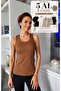 Women's Strappy Square Neck Caramel Brown Body Tank Top