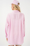 Women's Striped Oversize Shirt 20293 - Pink - 6
