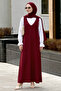 Double Crepe Jile Burgundy Dress