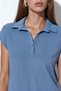 Women's Polo Collar Knitted Blouse 1425 - Indigo - 3