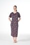 25237-3 Women's Patterned Viscose Flexible Lycra Short Sleeve Dress