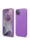 Silicone case iPhone 15, with microfiber, thin, protective, raised edges, light purple