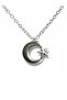 Stone Embroidered Silver Color Moon Star Figured Unisex Necklace – Sparkling and Meaningful Turkish Symbol