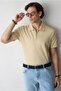 Regular Fit 100% Cotton Zippered Polo Collar T-Shirt - 7
