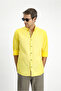 Long Sleeve Regular Fit Button Collar Linen Look Sports Cotton Shirt