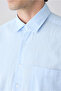 Short Sleeve Regular Fit Pocketed 100% Cotton Linen Look Shirt - 3