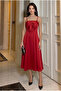 Strappy Draped Midi Dress