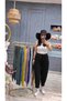 Women's Muslin Pleated Trousers, Comfortable Fit, Elastic Waist, Lace-Up, Pocketed, Casual Trousers