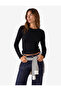 Camisole Cotton Crew Neck Long Sleeve Ribbed T-Shirt - 2
