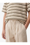 Pleated Basic Trousers with Elastic Waist and Tie Detail - 4