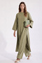 Linen Double Suit Set Y0155 - Light Khaki - 3