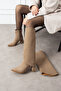Lamelia Dust Cover Detailed Detachable Apparatus Boots Heeled Pointed Toe Zippered Women's Boots
