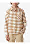 Cotton Long Sleeve Single Pocket Buttoned Plaid Shirt - 2