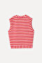 Women's Pink Fitted Striped Sleeveless Blouse - 4