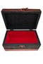 Vintage Wood, Leather and Metal-Coated Decorative Jewelry Box with Lock - 3