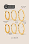 Gold Color Steel 12-14-16 mm 6-Piece Hoop Earrings 2 mm - 4