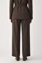 Brown Linen Blend Women's Trousers - 4