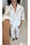 Nustre Ecru Laced Shirt and Pants Set - 2