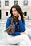 Women's Leopard Patterned Lightly Textured Shawl Scarf – Suitable for Daily Use - 2