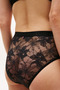 Women's Black High Waist Lace Panties - 2
