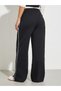 Black Wide Leg Joggers with Piping Detail - 4