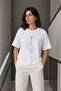 Minimal Guitar Printed T-Shirt Summer Short Sleeve Crew Neck T-Shirt - White - 3