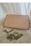Pink Mini Chain Bag with Pearl Detail - 2