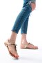 152-1110 Gold Multi Broken Glass Stone Flip Flops Women's Sandals - 3