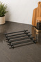 Black Metal Trivet – Countertop Pot & Teapot Mat with Heat-Resistant Non-Slip Base