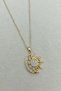 Crescent Moon and Sun Detailed Zircon Stone Steel Women's Necklace - Adjustable (22Cm+5Cm) - 4