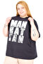 Mode XL Real Big Size Women's T-Shirt Bis Collar Manhattan U26118 Navy Blue - 2