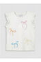 Lcw Kidswhite Bowknot Printed Girls' Undershirt - 2